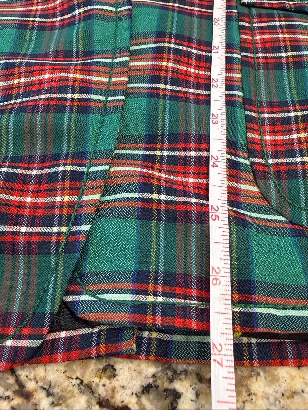 Preppy Green Red Tartan Plaid blazer jacket lined split hem SZ M - Picture 8 of 11